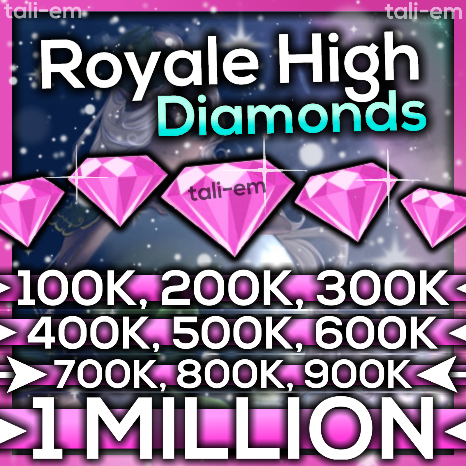 Royale High - Diamonds (100k-1m) 💎 Roblox Rh Halo Cheapest (read Description)