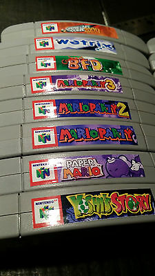 Nintendo N64 Cartridge Spine Top End Labels - All U.s. Games