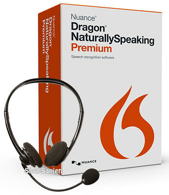 Nuance Dragon Naturallyspeaking Premium 13 W/ Headset - New Retail Box