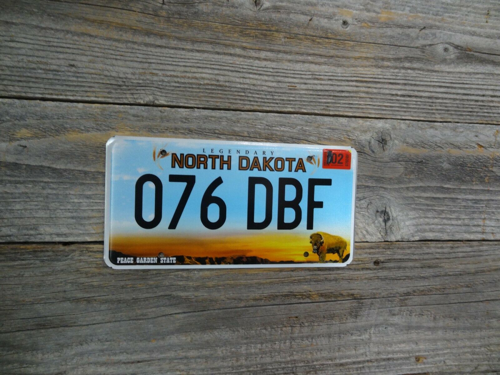 North Dakota New Font License Plate All Original Peace Garden State Buffalo!!!!!